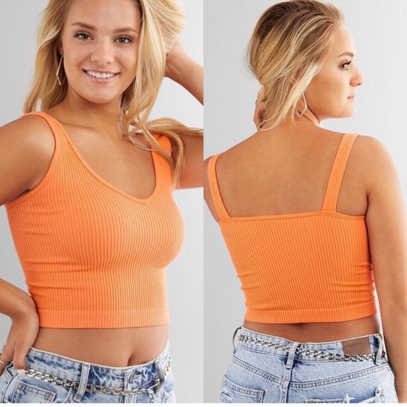 NEW Free People Solid Rib Brami Top in Melon M/L - Picture 1 of 9